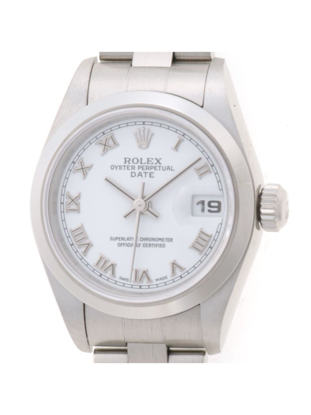 Rolex Oyster Perpetual Date Watch Stainless Steel White Automatic